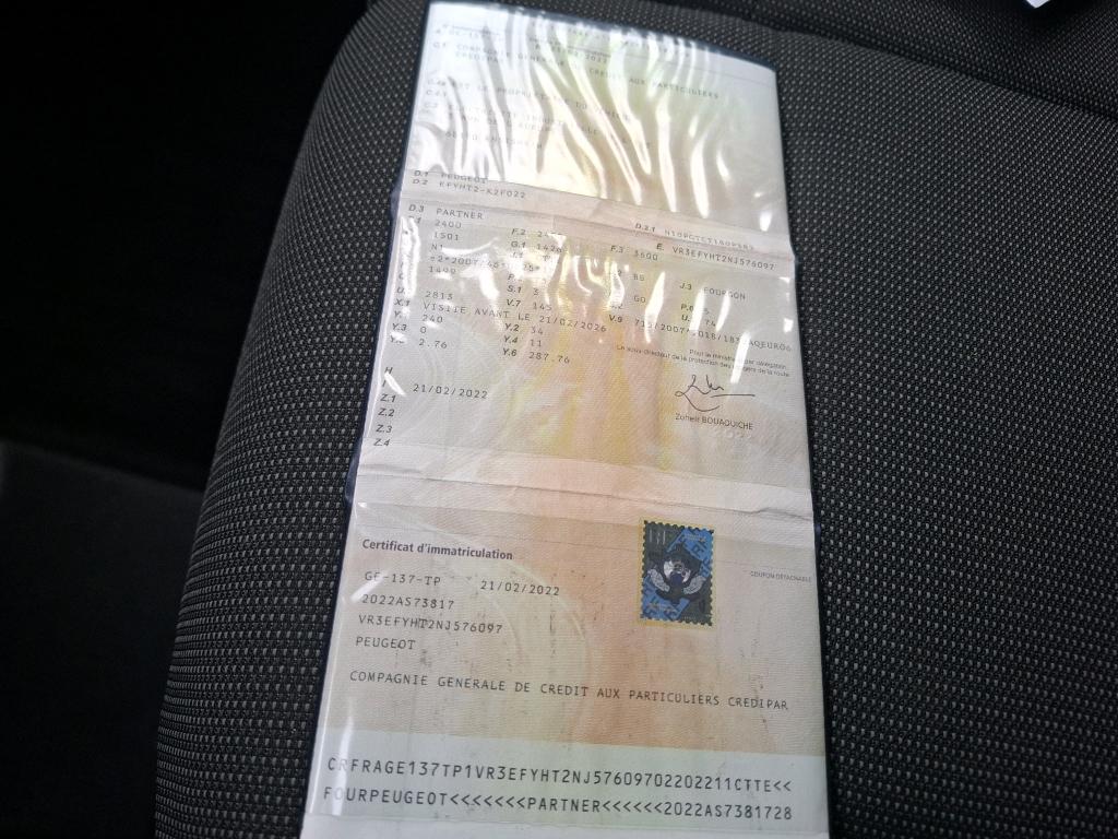 Peugeot PARTNER FOURGON LONG 950 KG BLUEHDI 100 S&S BVM6 ASPHALT 2022