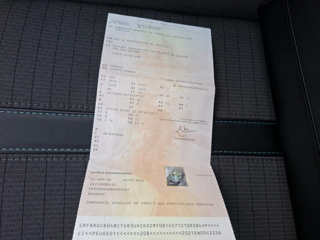 Peugeot 208 Electrique 50 kWh 136ch Allure Business 2021