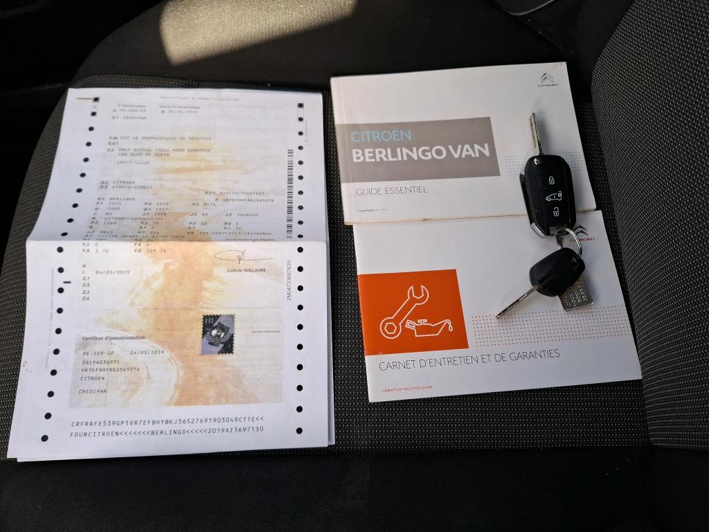 Citroen BERLINGO VAN M 650 BLUEHDI 100 S&S CLUB 2019