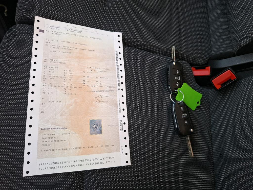 Peugeot PARTNER FOURGON M 650 KG BLUEHDI 100 S&S BVM6  2023