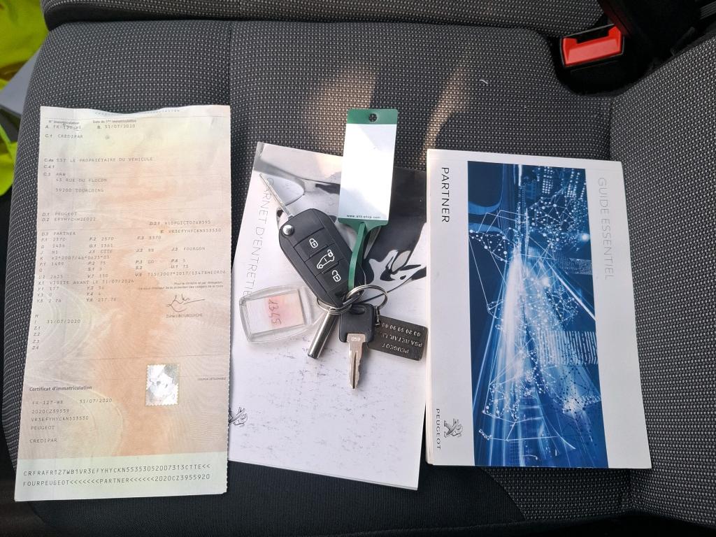 Peugeot PARTNER FOURGON STANDARD 1000 KG BLUEHDI 100 BVM5 PREMIUM 2020