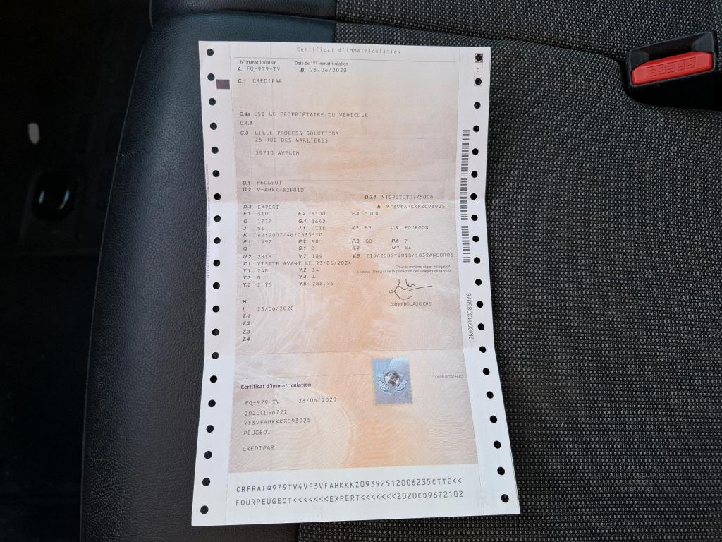 Peugeot EXPERT FGN TOLE STANDARD 2.0 BLUEHDI 120 S&S BVM6 ASPHALT 2020