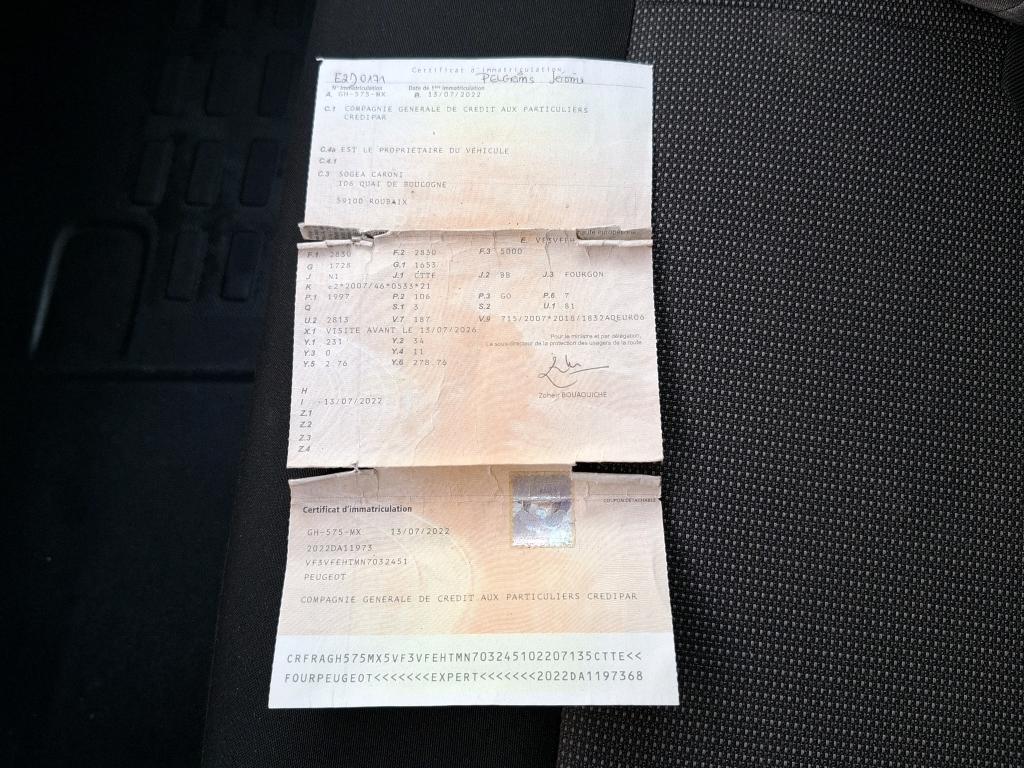 Peugeot EXPERT FGN TOLE STANDARD BLUEHDI 145 S&S BVM6 ASPHALT 2022