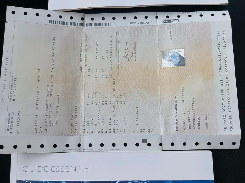 Peugeot EXPERT FGN TOLE STANDARD BLUEHDI 95 BVM5 PREMIUM 2018