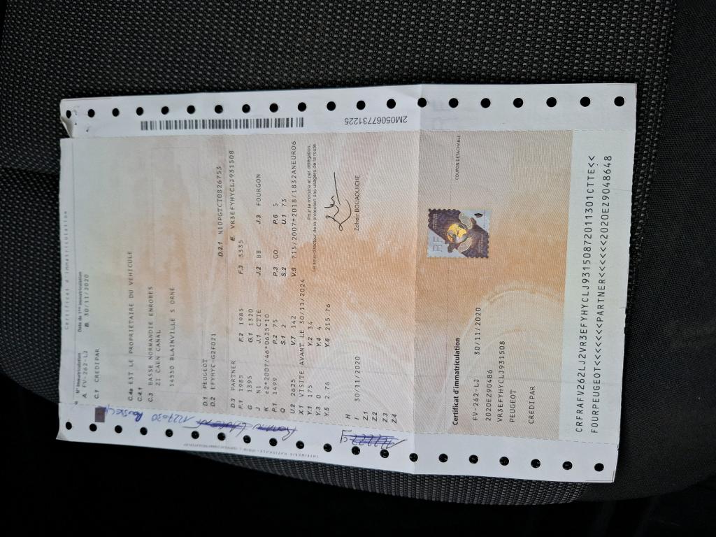 Peugeot PARTNER FOURGON STANDARD 650 KG BLUEHDI 100 S&S BVM5 PREMIUM 2020