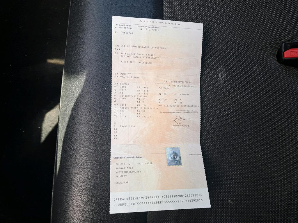 Peugeot EXPERT FGN TOLE STANDARD 2.0 BLUEHDI 120 S&S BVM6 ASPHALT 2020