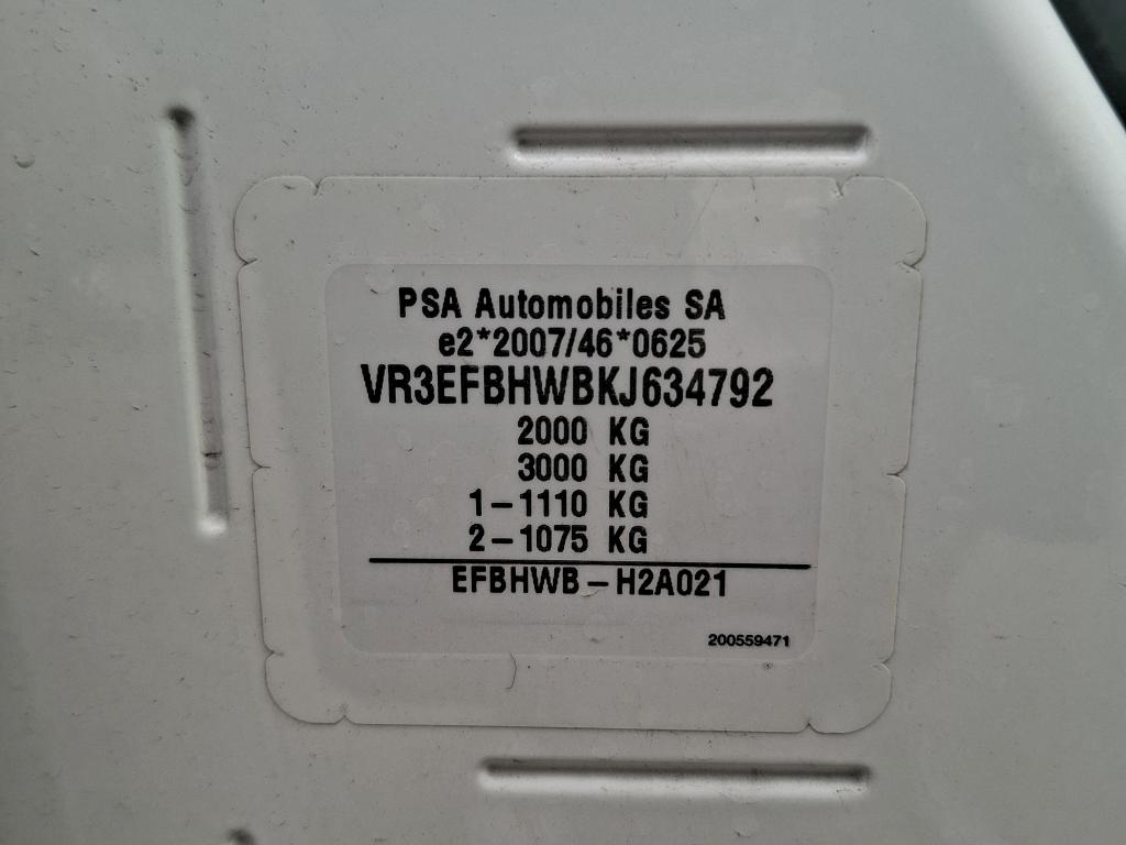 Peugeot PARTNER FOURGON STANDARD 650 KG BLUEHDI 75 BVM5 PREMIUM 2019