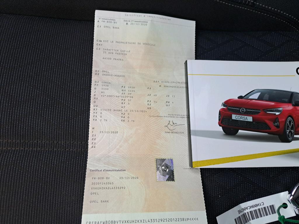 Opel Corsa Electrique 136 ch & Batterie 50 kw/h Elegance 2020