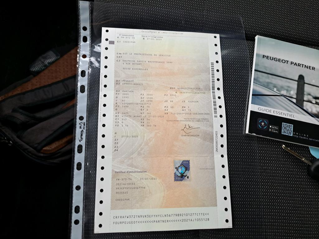 Peugeot PARTNER FOURGON STANDARD 650 KG BLUEHDI 100 S&S BVM5 PREMIUM 2021