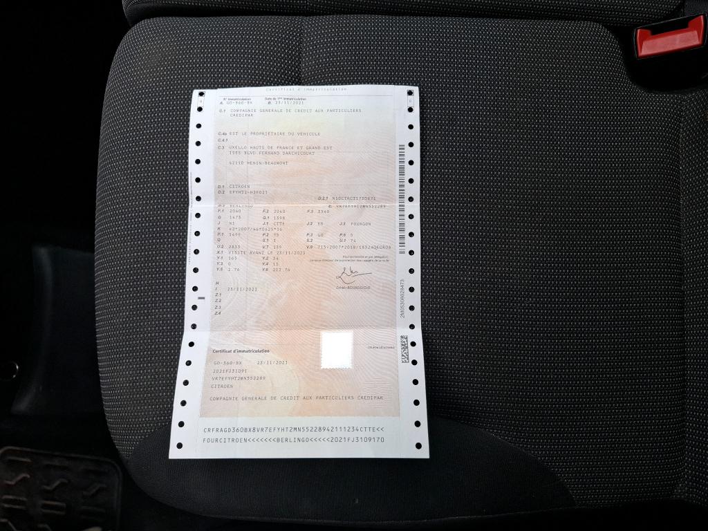 Citroen BERLINGO VAN M 650 BLUEHDI 100 S&S BVM6 DRIVER 2021