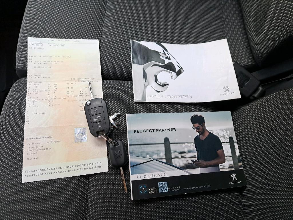 Peugeot PARTNER FOURGON STANDARD 650 KG BLUEHDI 130 S&S BVM6 PREMIUM 2020