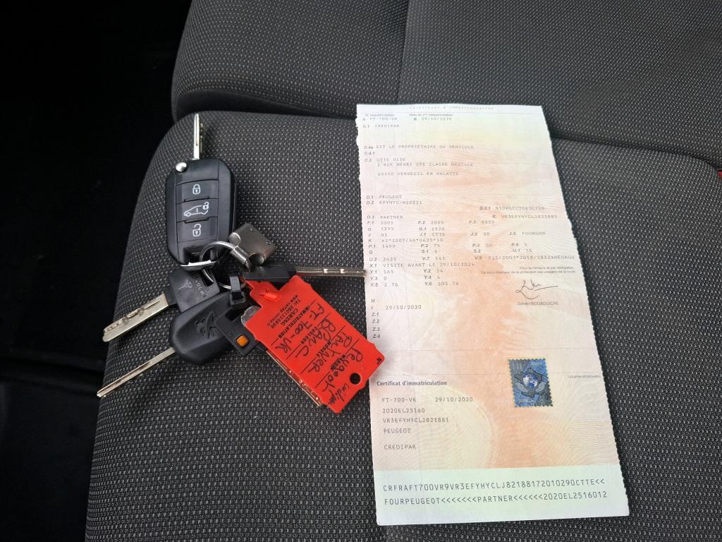 Peugeot PARTNER FOURGON STANDARD 650 KG BLUEHDI 100 S&S BVM5 PREMIUM 2020