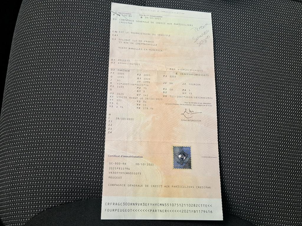 Peugeot PARTNER FOURGON STANDARD 650 KG BLUEHDI 100 S&S BVM5 ASPHALT 2021