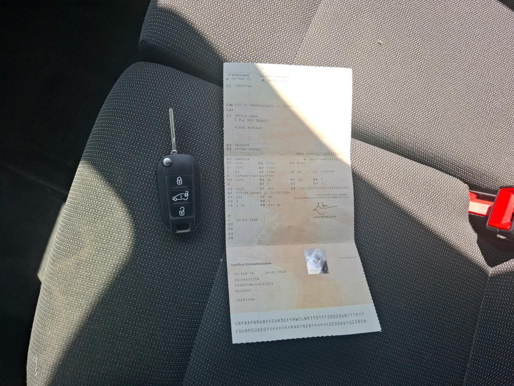 Peugeot PARTNER FOURGON STANDARD 650 KG BLUEHDI 75 BVM5 PREMIUM 2020