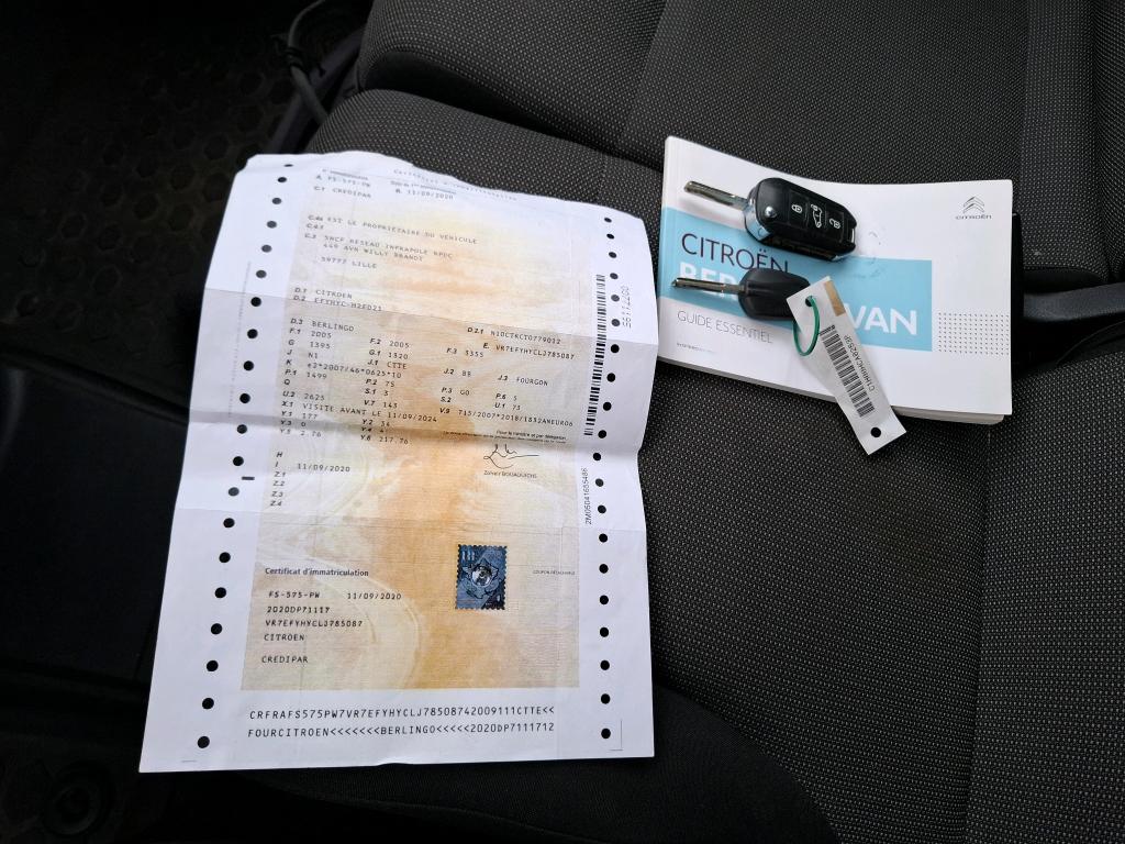 Citroen BERLINGO VAN M 650 BLUEHDI 100 S&S BVM5 CLUB 2020