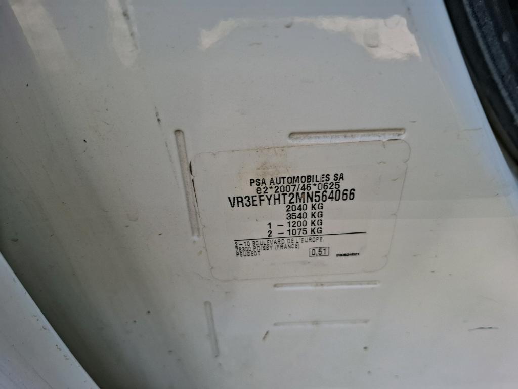 Peugeot PARTNER FOURGON STANDARD 650 KG BLUEHDI 100 S&S BVM6 ASPHALT 2021