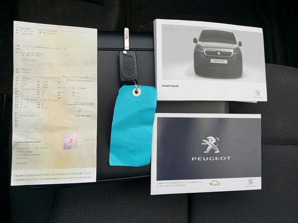 Peugeot PARTNER FOURGON ELECTRIC STANDARD PREMIUM AVEC BATTERIE 2017