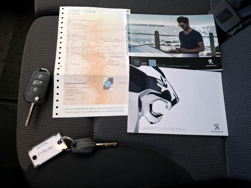 Peugeot PARTNER FOURGON STANDARD 650 KG PURETECH 110 S&S BVM6 PREMIUM 2020