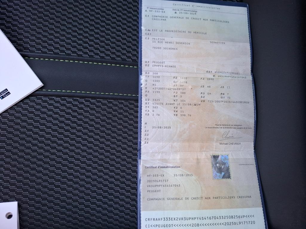 Peugeot 208 Hybrid 145 ch e-DCS6 GT 2025
