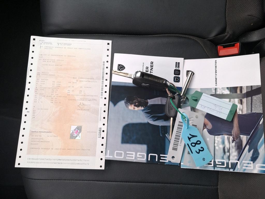 Peugeot PARTNER FOURGON STANDARD 650 KG BLUEHDI 100 S&S BVM6 ASPHALT 2022