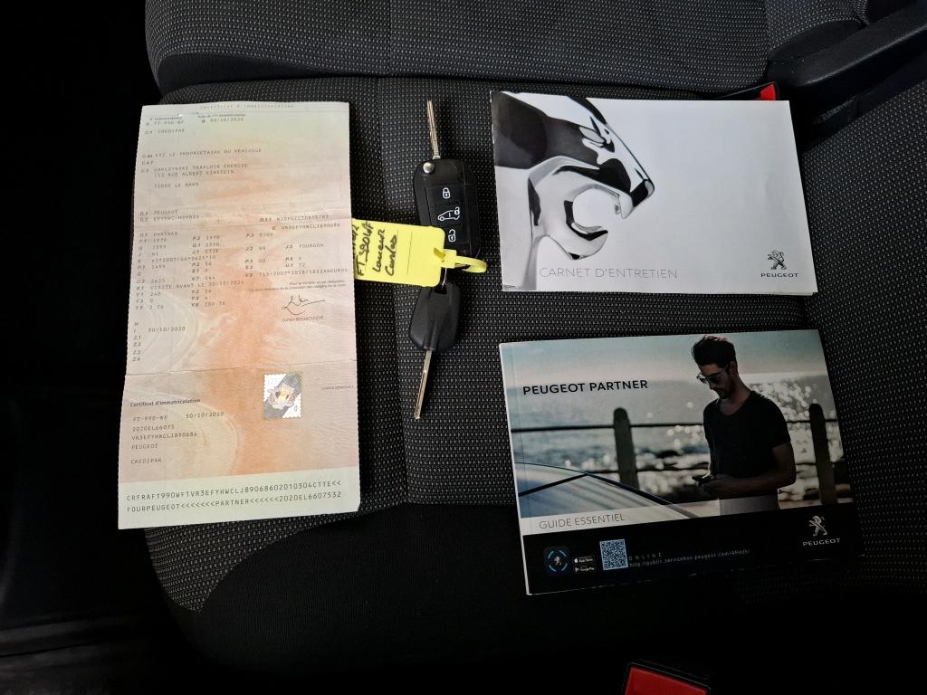 Peugeot PARTNER FOURGON STANDARD 650 KG BLUEHDI 75 BVM5 PREMIUM 2020