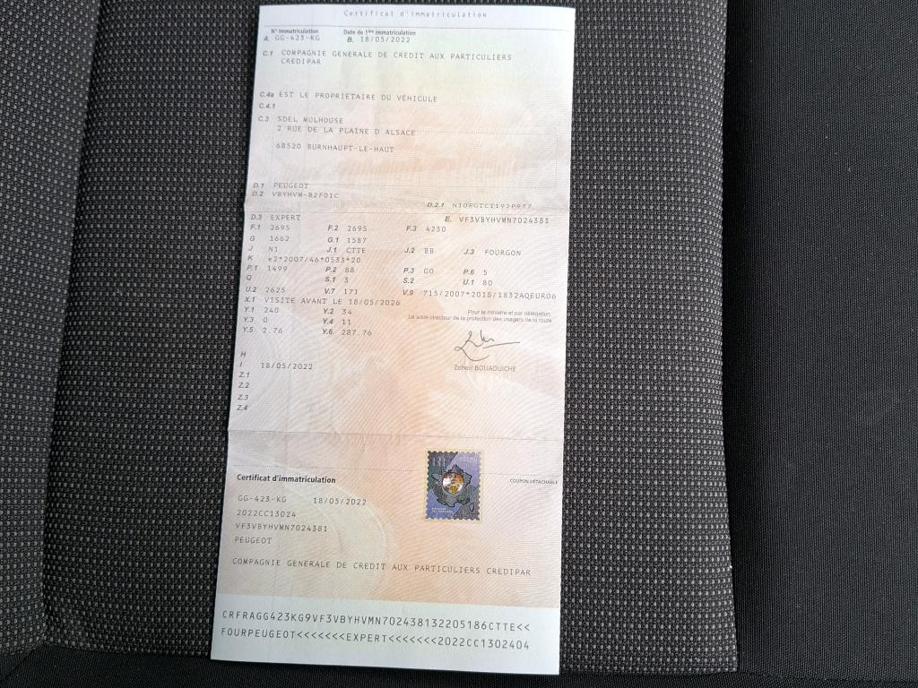 Peugeot EXPERT FGN TOLE STANDARD 1.5 BLUEHDI 120 S&S BVM6 ASPHALT 2022