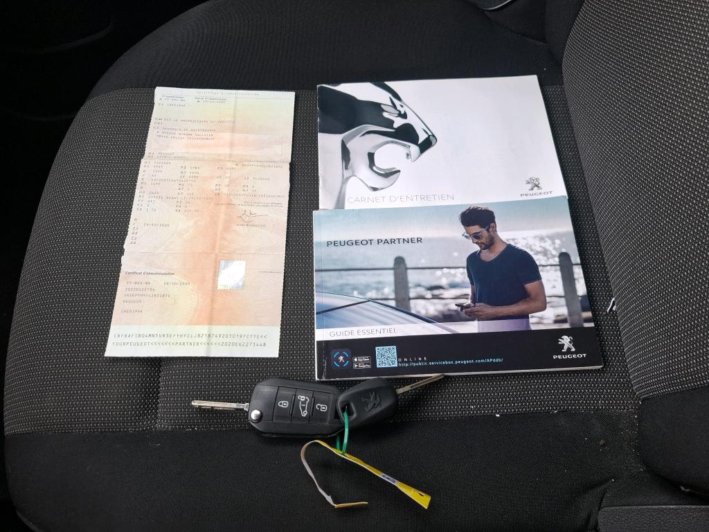 Peugeot PARTNER FOURGON STANDARD 650 KG BLUEHDI 100 S&S BVM5 PREMIUM 2020