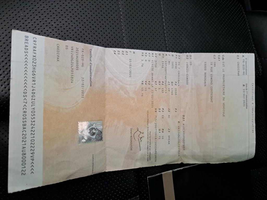 DS DS7 Crossback Hybride E-Tense 225 EAT8 Grand Chic 2021