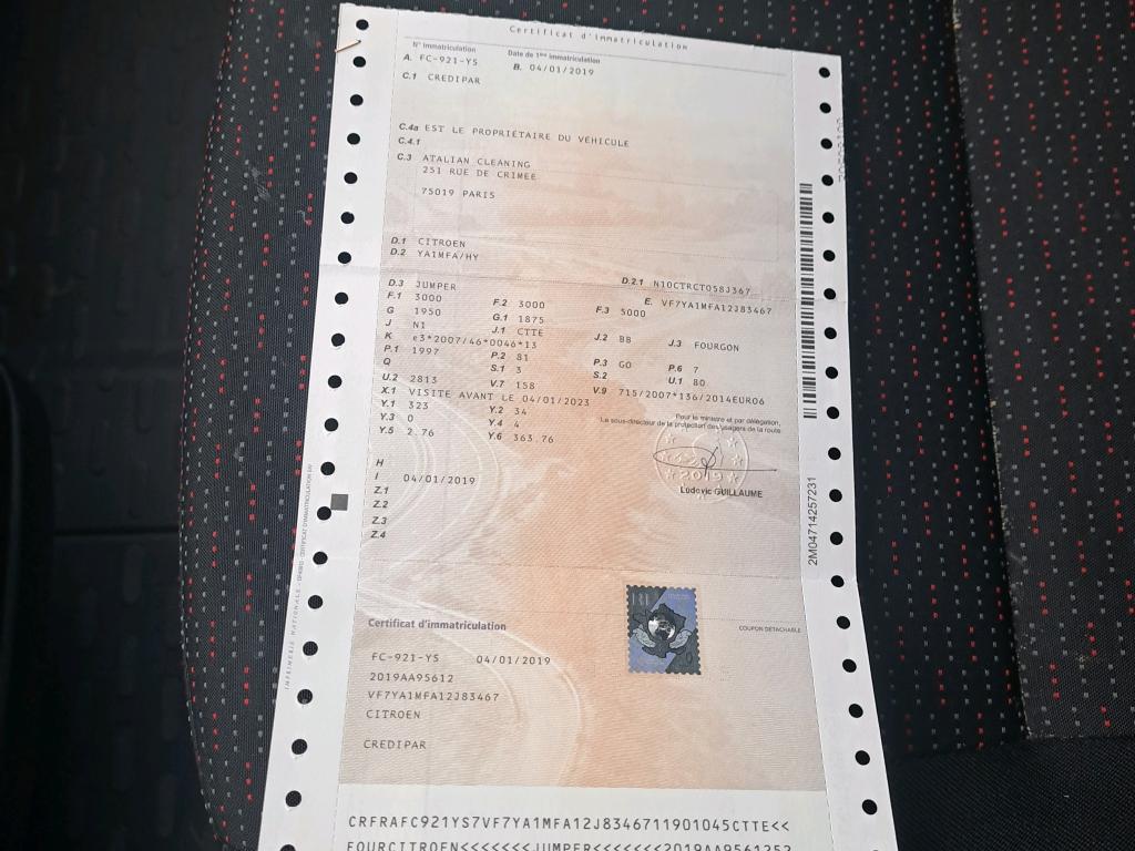 Citroen JUMPER TOLE 30 L1H2 BLUEHDi 110 BVM6 CLUB 2019