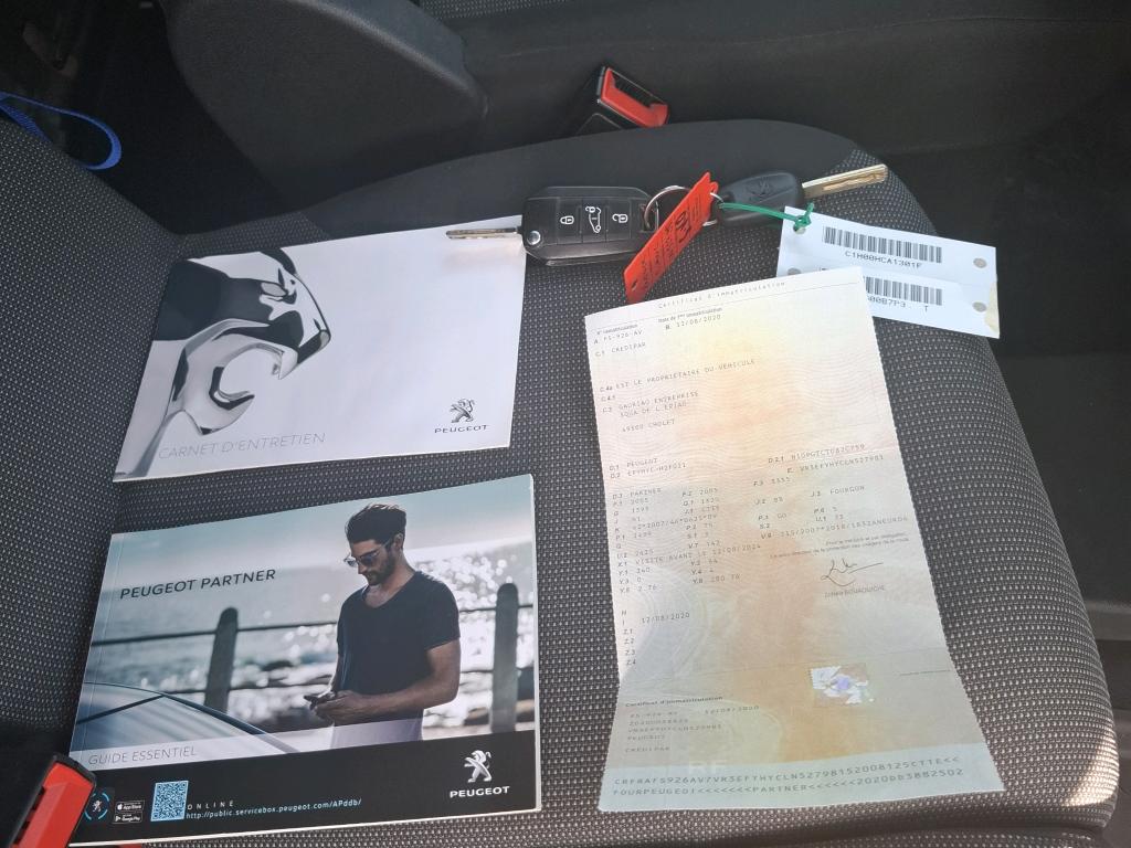 Peugeot PARTNER FOURGON STANDARD 650 KG BLUEHDI 100 S&S BVM5 ASPHALT 2020