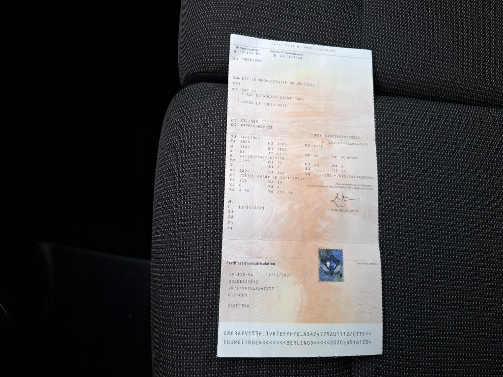 Citroen BERLINGO VAN M 650 BLUEHDI 100 S&S BVM5 DRIVER 2020