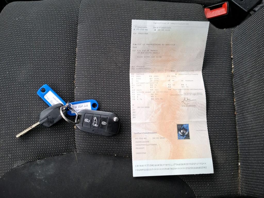 Peugeot PARTNER FOURGON STANDARD 650 KG BLUEHDI 100 S&S BVM5 PREMIUM 2020