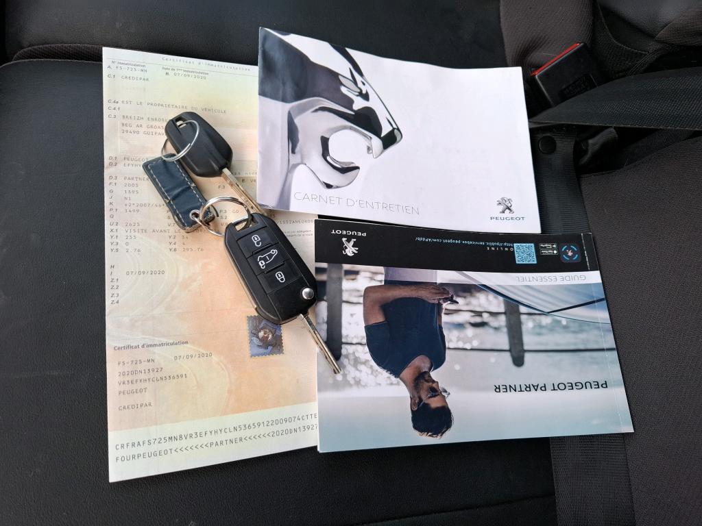 Peugeot PARTNER FOURGON STANDARD 650 KG BLUEHDI 100 S&S BVM5 PREMIUM 2020