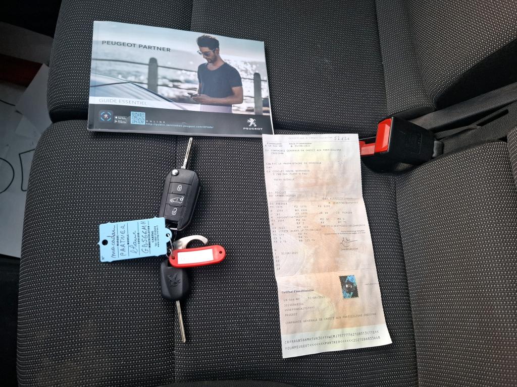 Peugeot PARTNER FOURGON STANDARD 650 KG BLUEHDI 75 BVM5 PREMIUM 2021