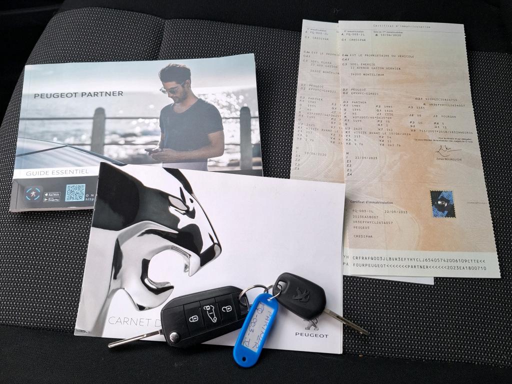 Peugeot PARTNER FOURGON STANDARD 650 KG BLUEHDI 100 S&S BVM5 ASPHALT 2020