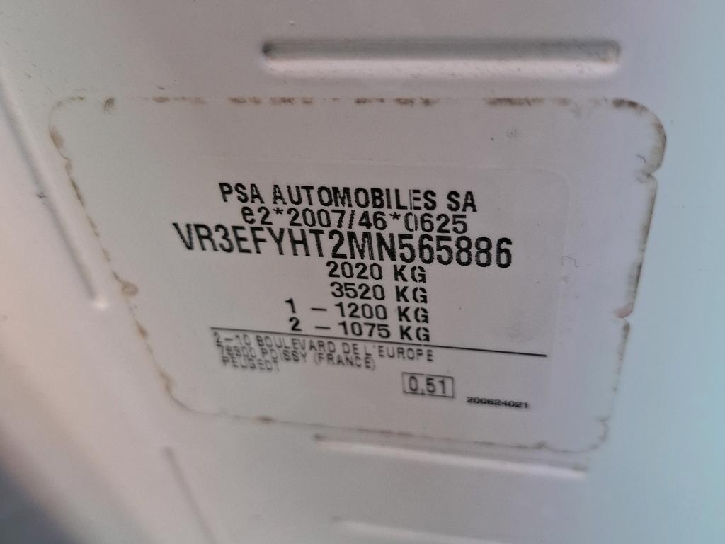 Peugeot PARTNER FOURGON STANDARD 650 KG BLUEHDI 100 S&S BVM6 ASPHALT 2021