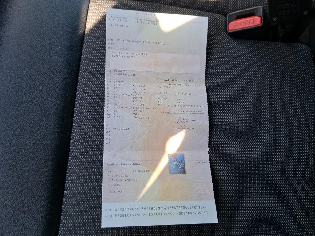 Peugeot EXPERT FGN TOLE STANDARD 2.0  BLUEHDI 120 S&S EAT8 PACK SPORT 2021