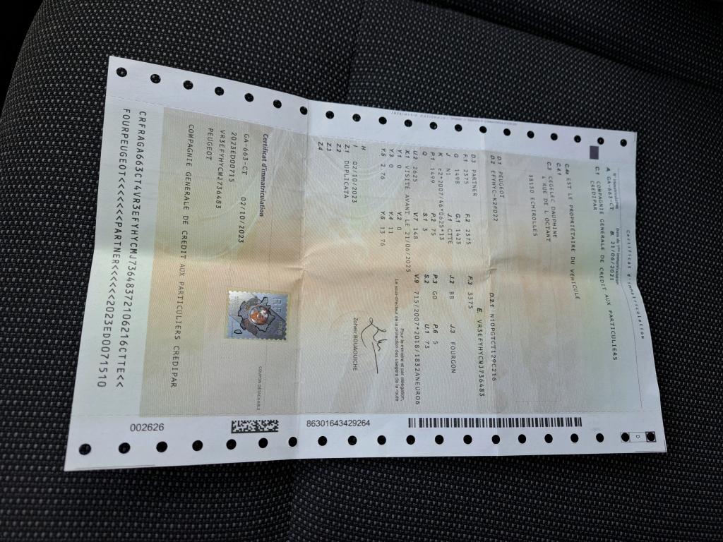 Peugeot PARTNER FOURGON LONG 950 KG BLUEHDI 100 S&S BVM5 ASPHALT 2021