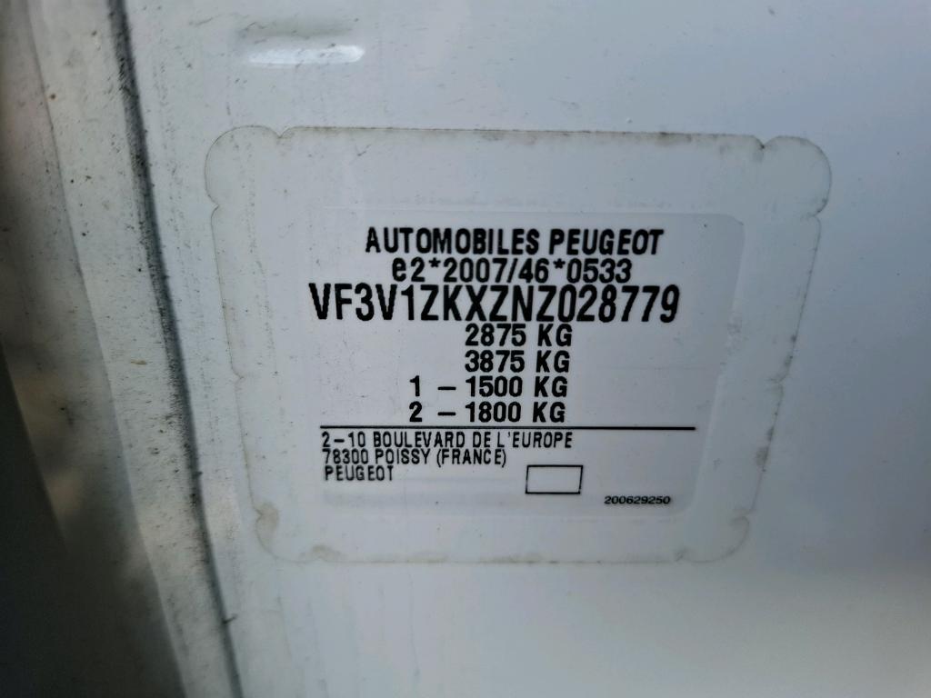 Peugeot EXPERT FGN TOLE STANDARD ELECTRIQUE 50KWH 136 ASPHALT 2022