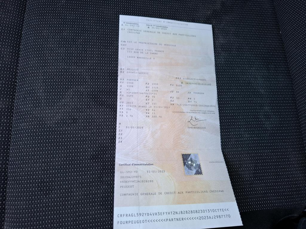 Peugeot PARTNER CA XL BLUEHDI 100 S&S BVM6 2023