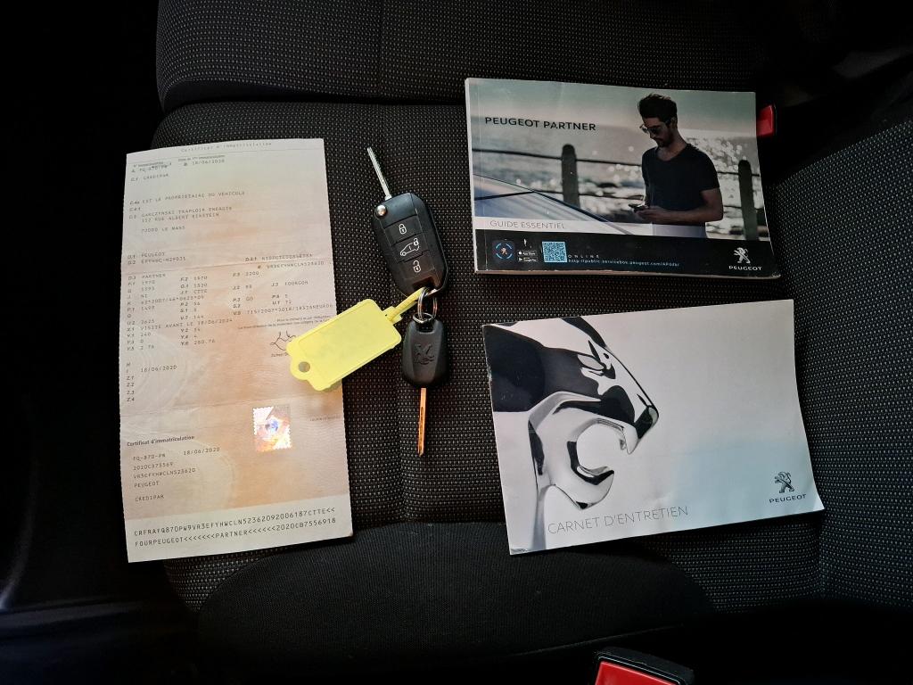 Peugeot PARTNER FOURGON STANDARD 650 KG BLUEHDI 75 BVM5 PREMIUM 2020