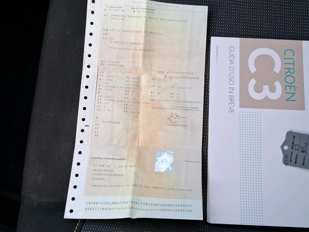 Citroen C3 SOCIETE BLUEHDI 100 S&S BVM FEEL BUSINESS R 2020