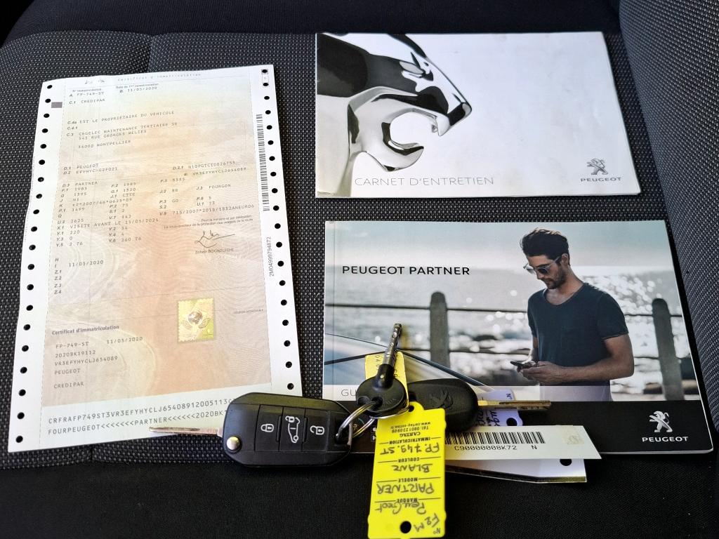 Peugeot PARTNER FOURGON STANDARD 650 KG BLUEHDI 100 S&S BVM5 PREMIUM 2020