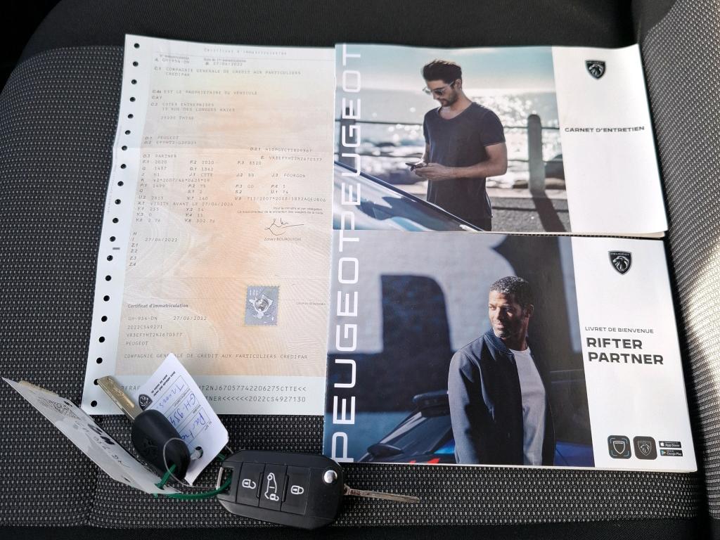 Peugeot PARTNER FOURGON STANDARD 650 KG BLUEHDI 100 S&S BVM6 PREMIUM 2022