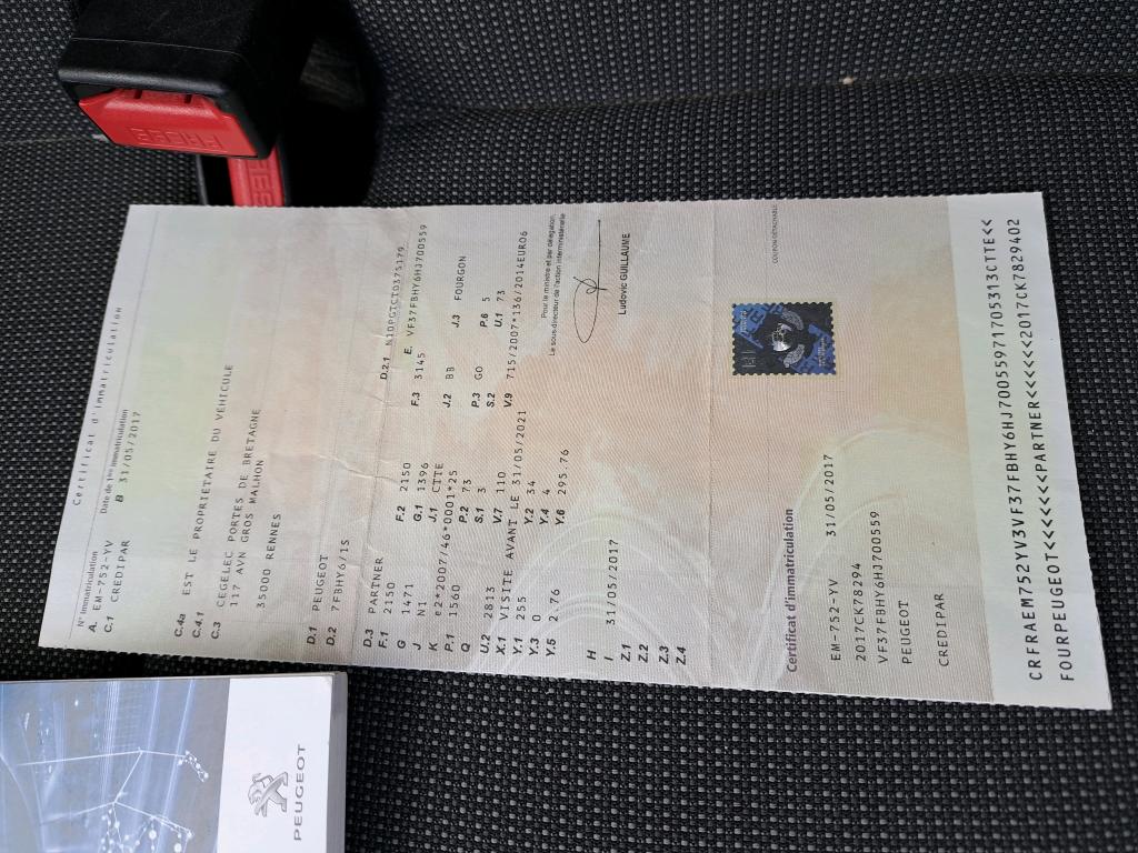 Peugeot PARTNER FOURGON LONG 1.6 BLUEHDI 100 S&S BVM5 PREMIUM 2017