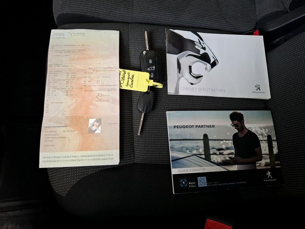 Peugeot PARTNER FOURGON STANDARD 650 KG BLUEHDI 75 BVM5 PREMIUM 2020