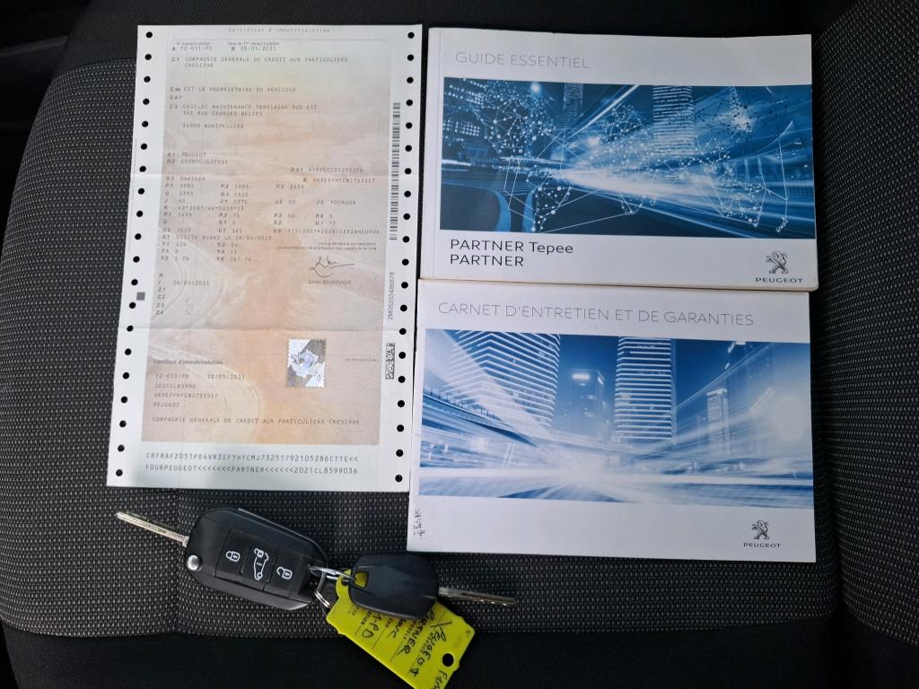 Peugeot PARTNER FOURGON STANDARD 650 KG BLUEHDI 100 S&S BVM5 PREMIUM 2021