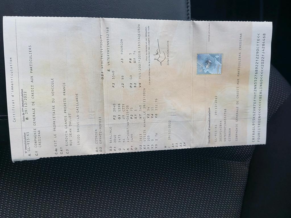 Citroen BERLINGO VAN M 650 BLUEHDI 100 S&S BVM6 CLUB 2022