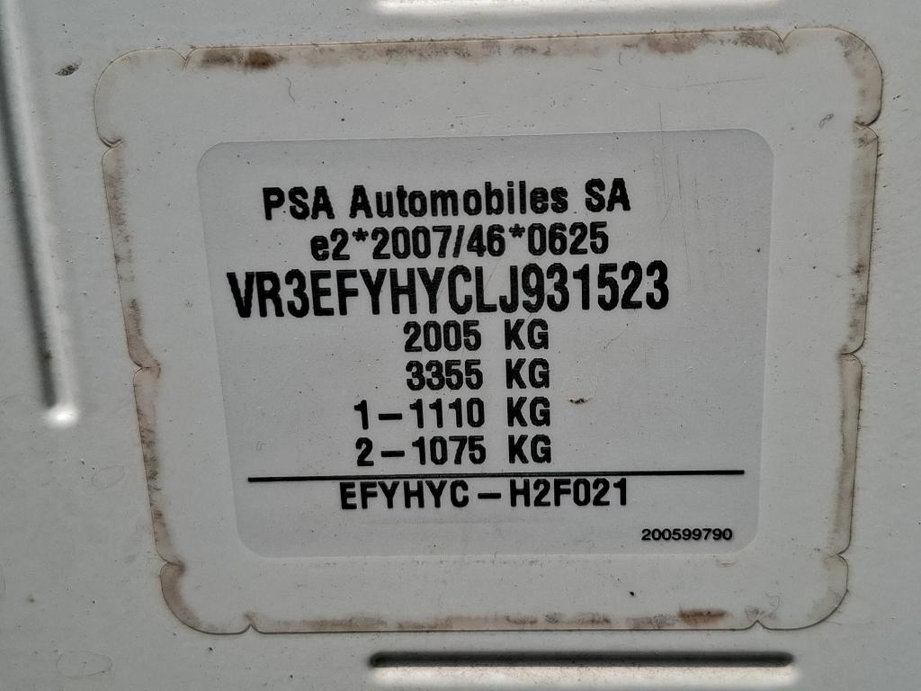 Peugeot PARTNER FOURGON STANDARD 650 KG BLUEHDI 100 S&S BVM5 PREMIUM 2020