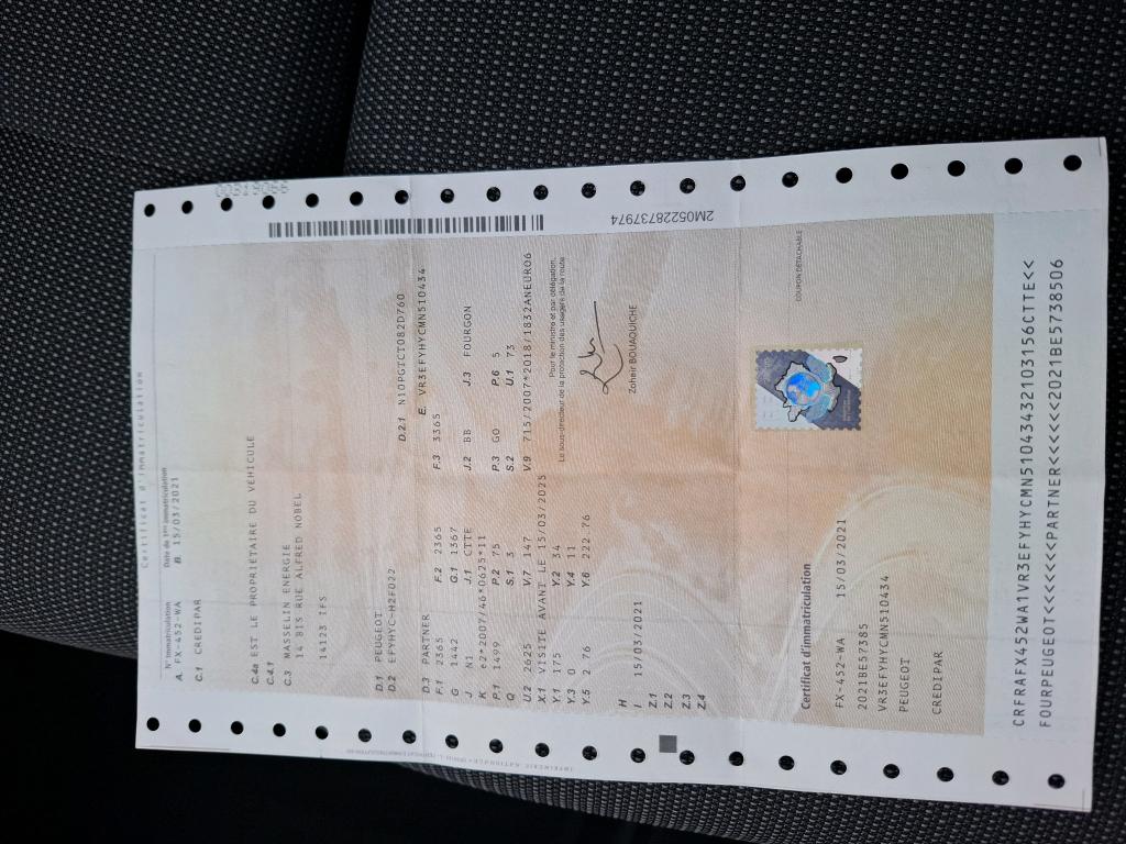 Peugeot PARTNER FOURGON STANDARD 1000 KG BLUEHDI 100 S&S BVM5 PREMIUM 2021